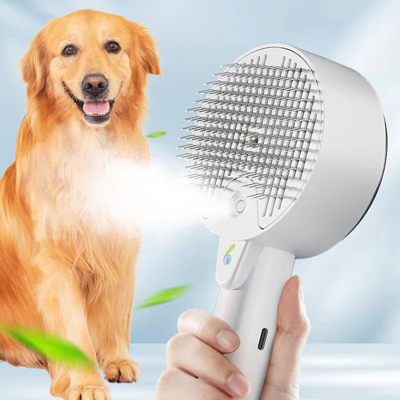 Electric Steam Massage Grooming Brush 3 In 1 For Pet