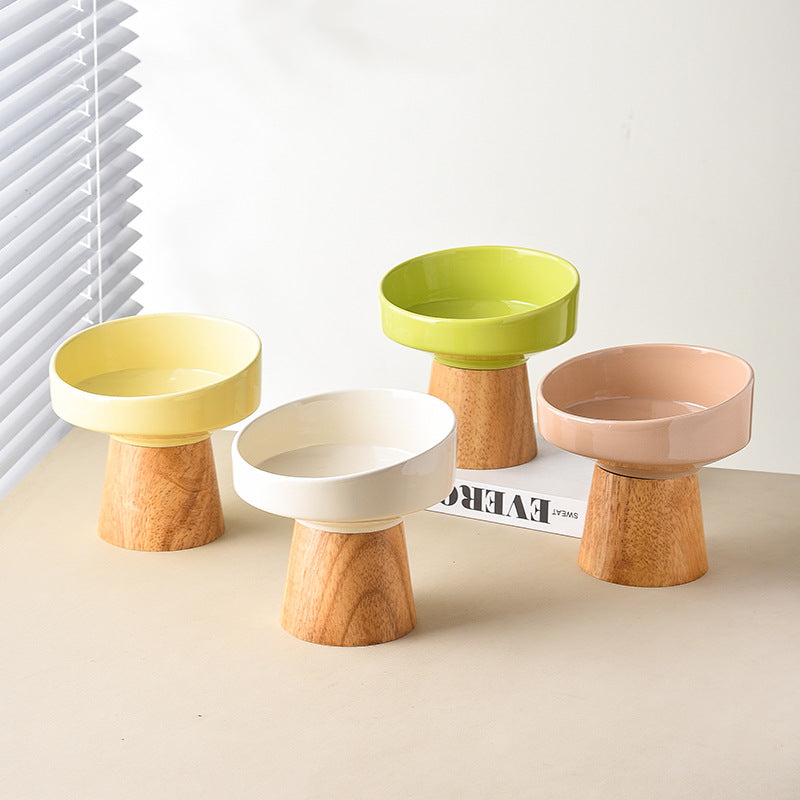 Ceramic Elevated Pet Feeding Bowl Food And Water Dish