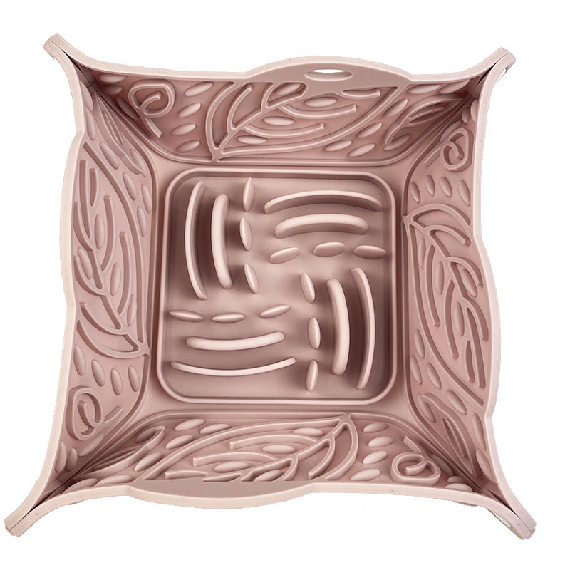 Foldable Silicone Slow Feeding Mat Bowl For Pet