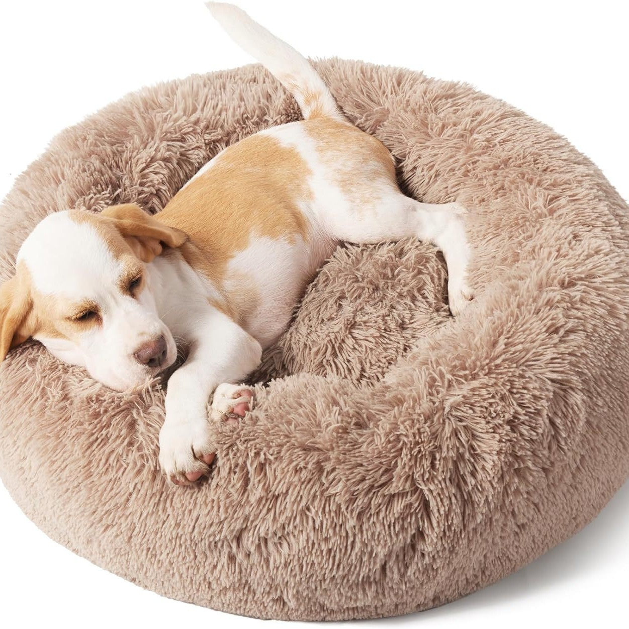 Non Slip Plush Round Fluffy Bed For Pet