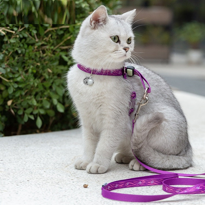 Bell Chest Strap Vest With Leash For Pet