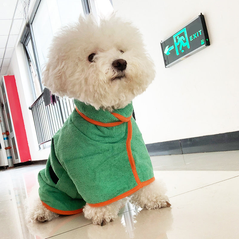 Pet Fast Dry Microfiber Absorbent Bathrobe Towel Grooming Coat